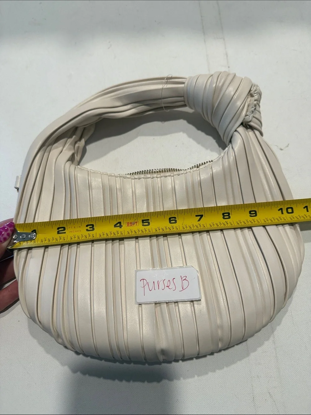 Urban Expressions Pleated Hobo Bag in Light Beige
